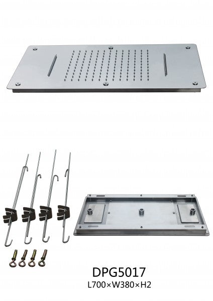 Regendouchekop XXL roestvrij staal plafonddouche DPG5017
