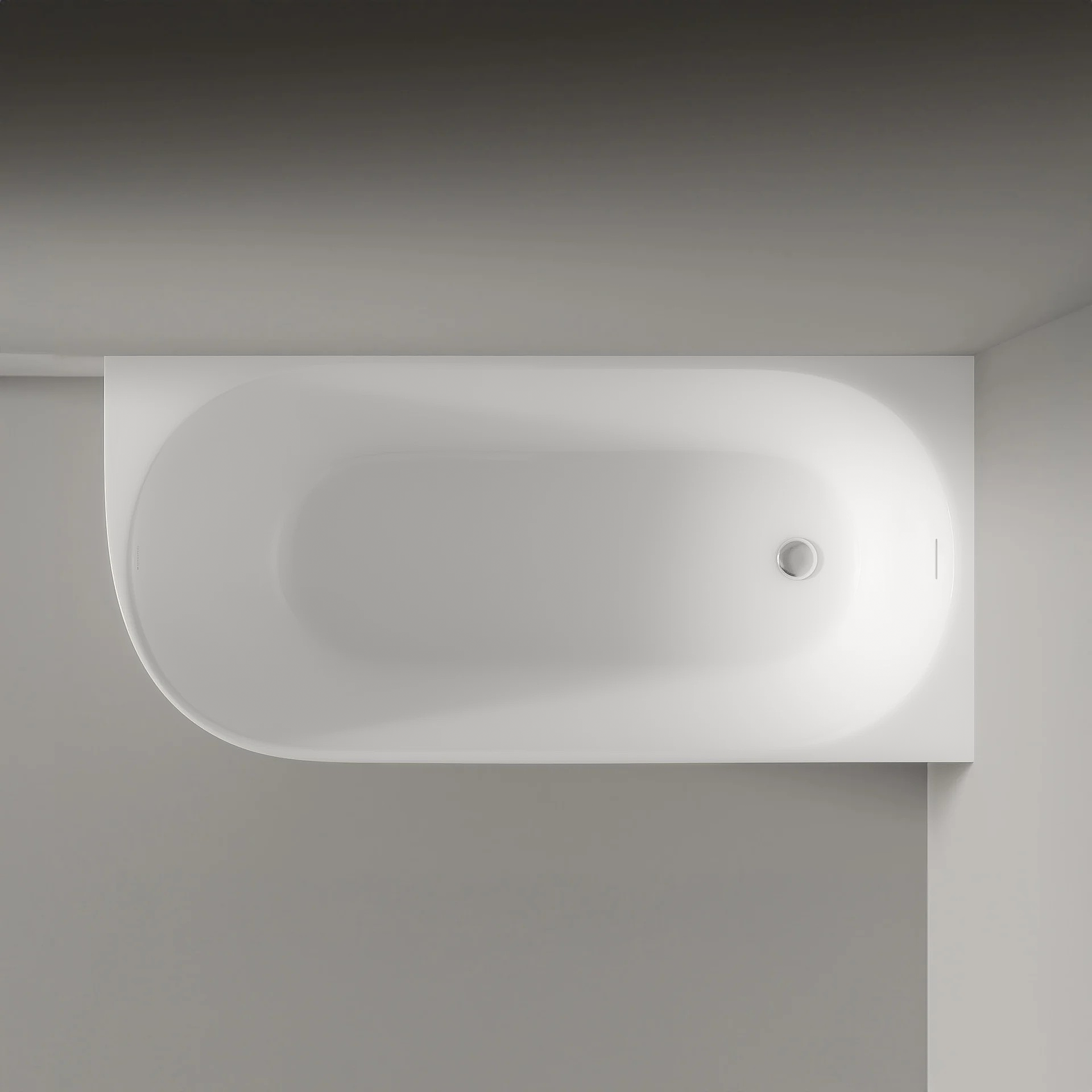 Baignoire d'angle semi-îlot NORA CORNER acrylique blanc mat