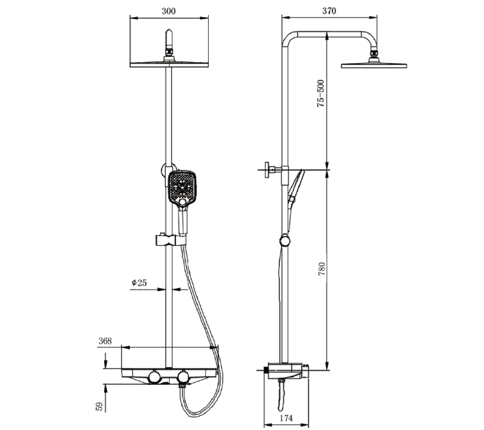 Système de douche thermostatique BS371
