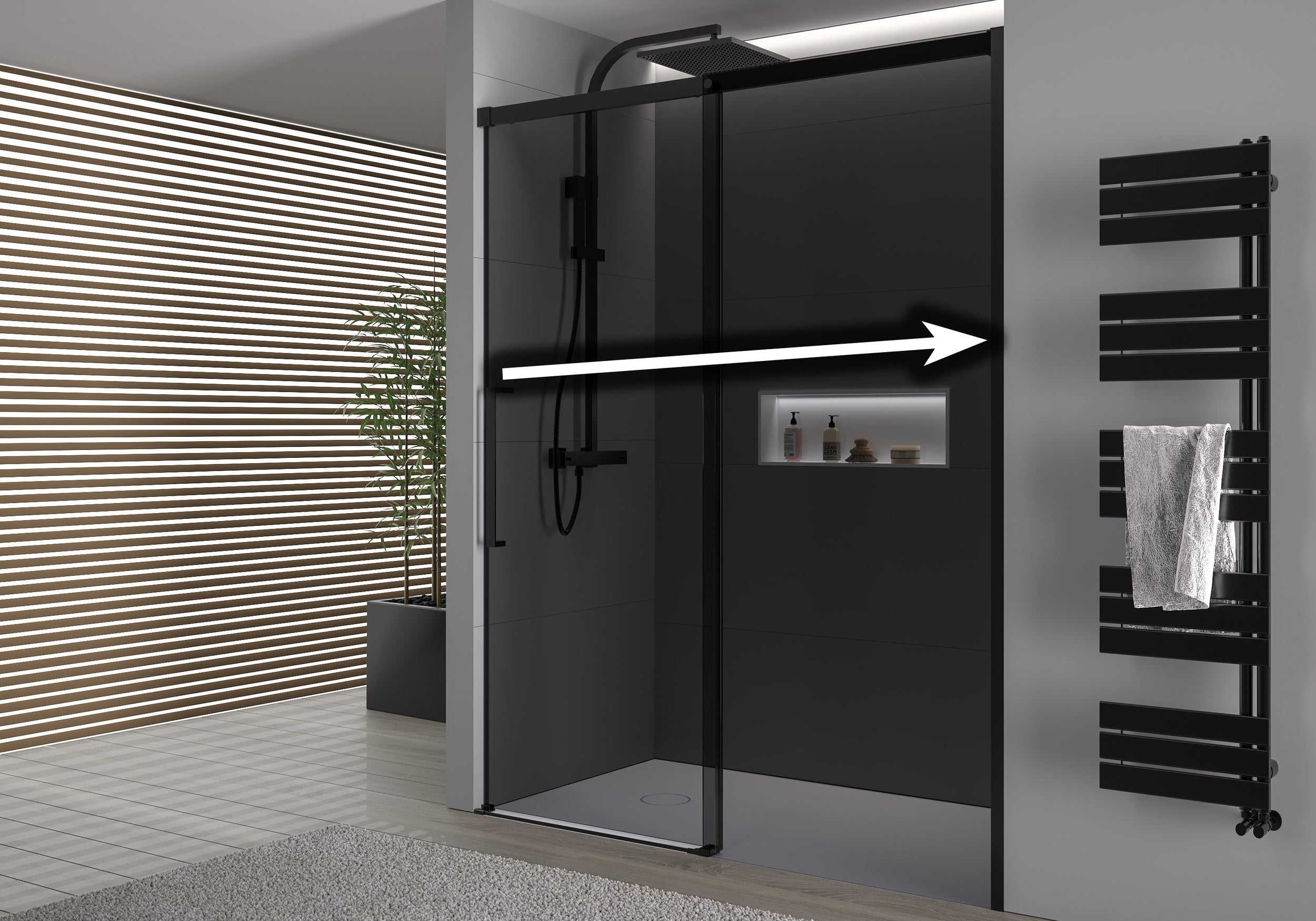 Porte de douche en niche coulissante Soft-Close DX906 FLEX