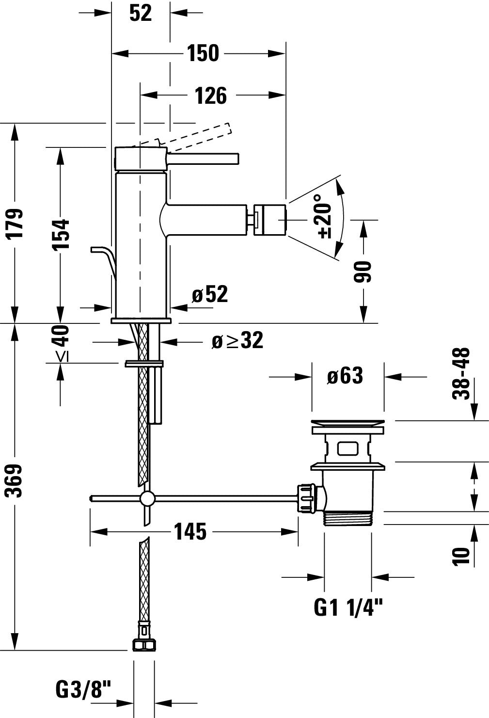 Mitigeur bidet monocommande Duravit Circle