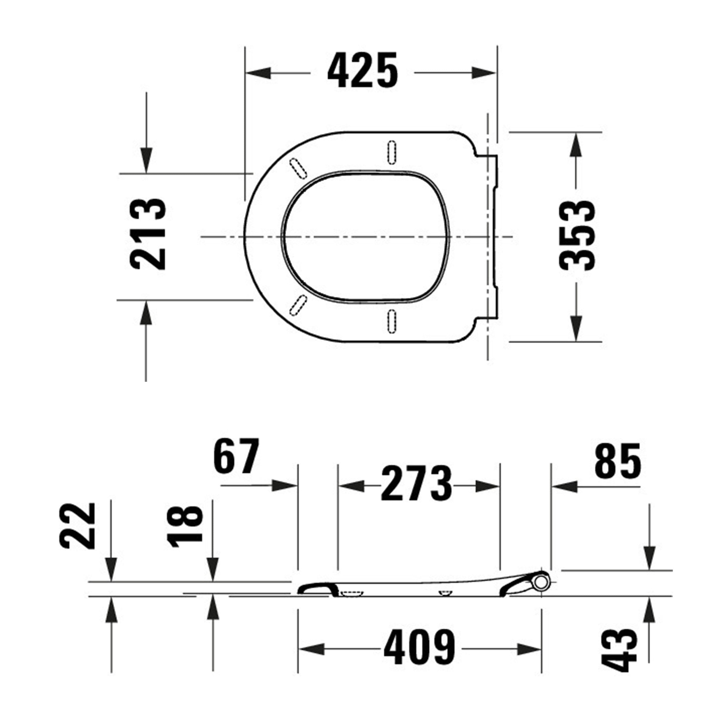 Duravit Univavo abattant WC universel avec fermeture ralentie, rond