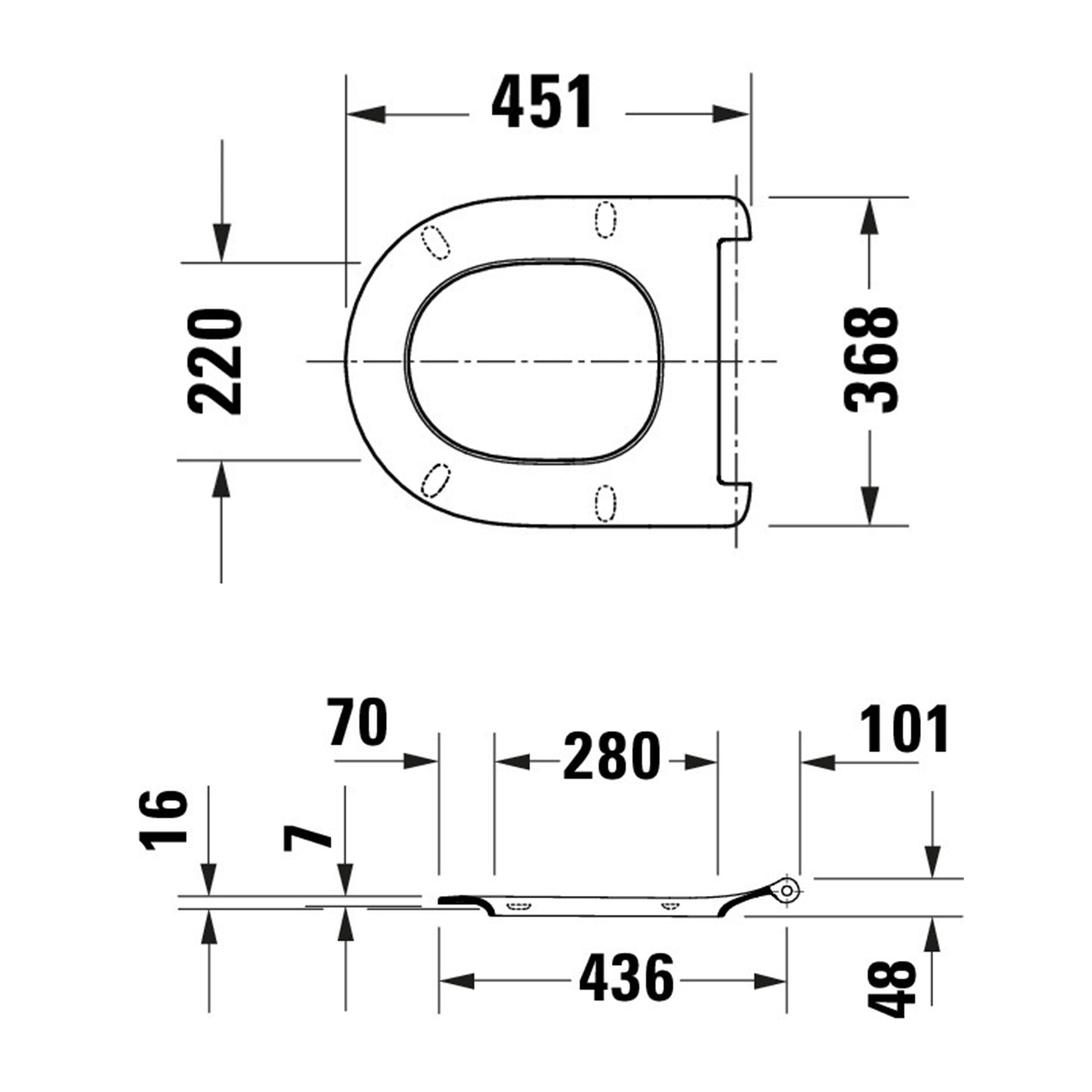 Siège de WC universel Duravit Univavo avec abattant à descente amortie, rond