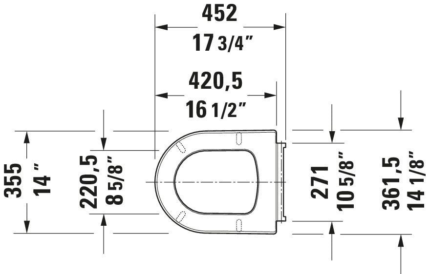 Abattant WC universel Duravit avec mécanisme Soft-Close pour ME by Starck