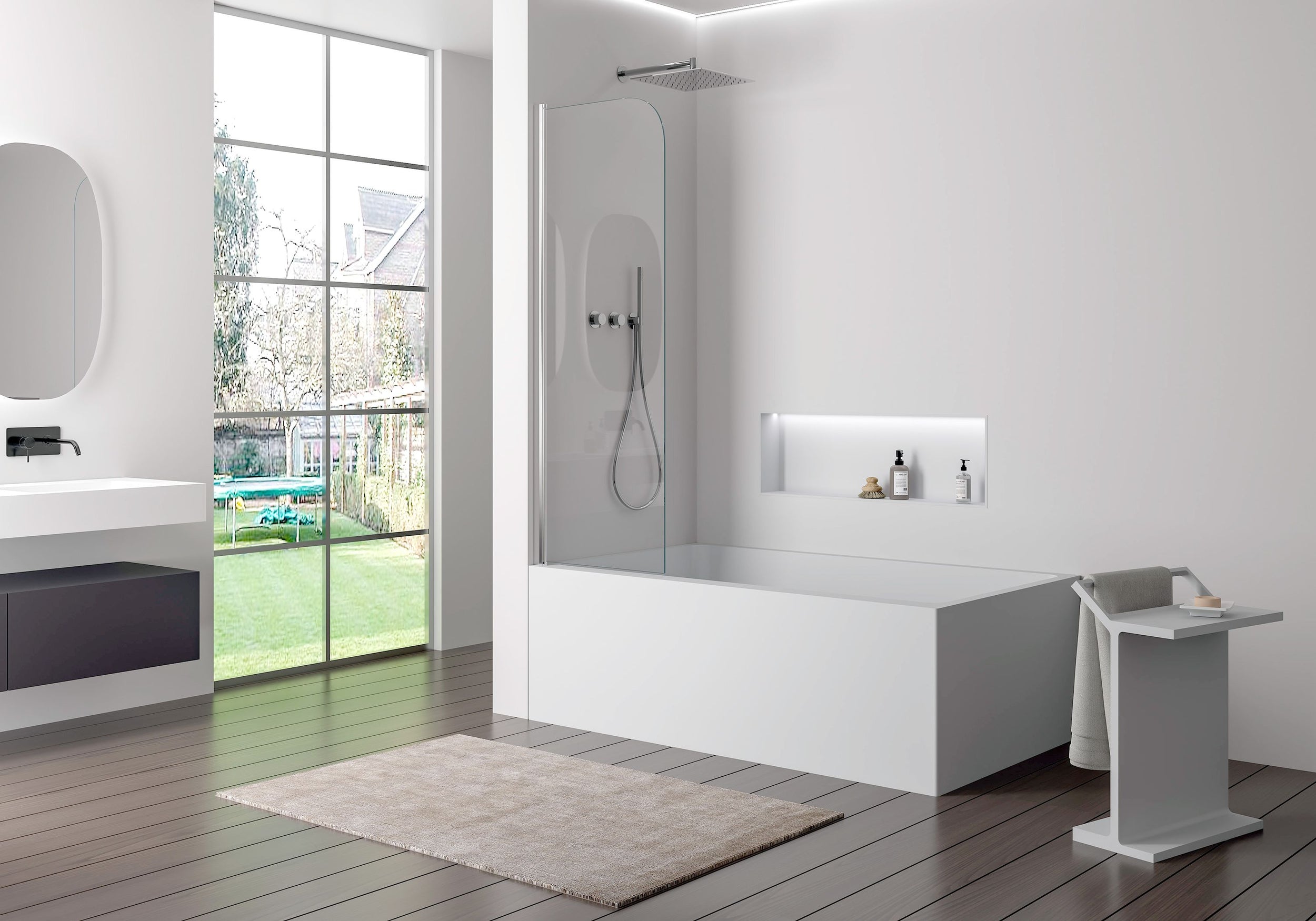 Draaibare badbevestiging douchewand EX201