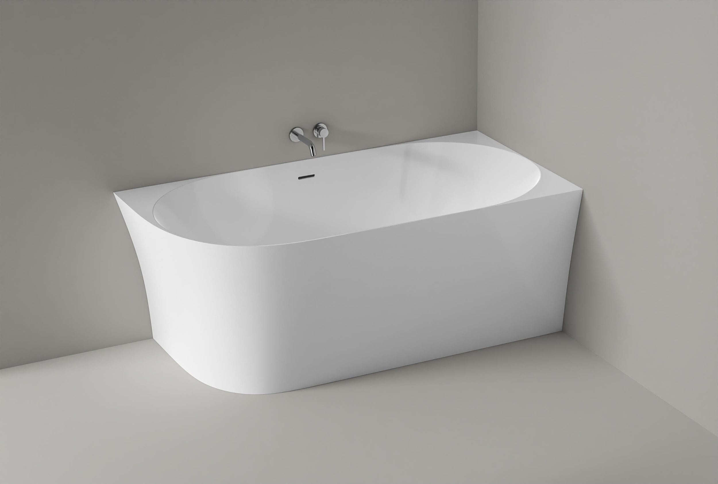 Baignoire d'angle semi-îlot NOVA SLIM LINE - Acrylique