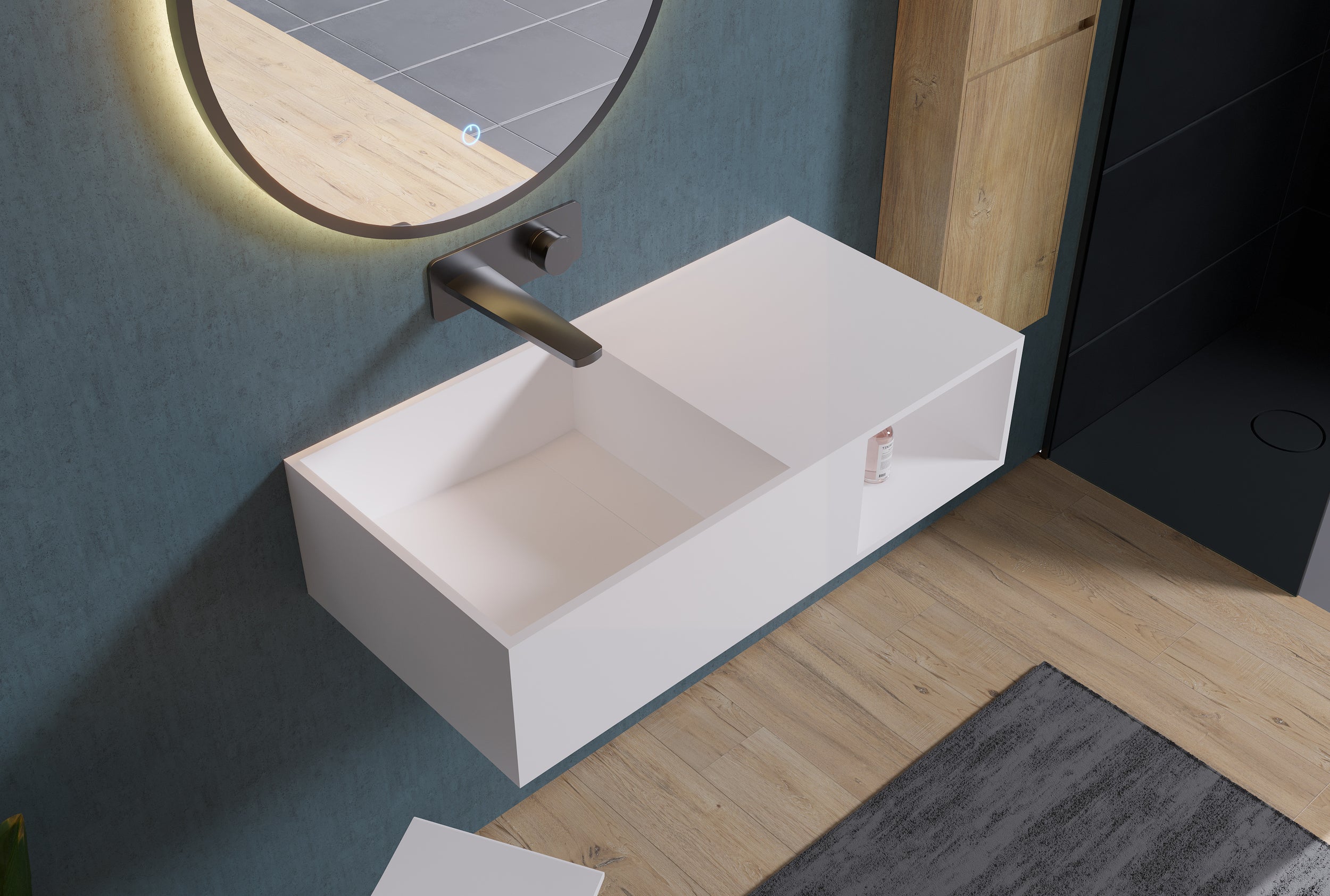 Lavabo mural PB2037 en fonte minérale