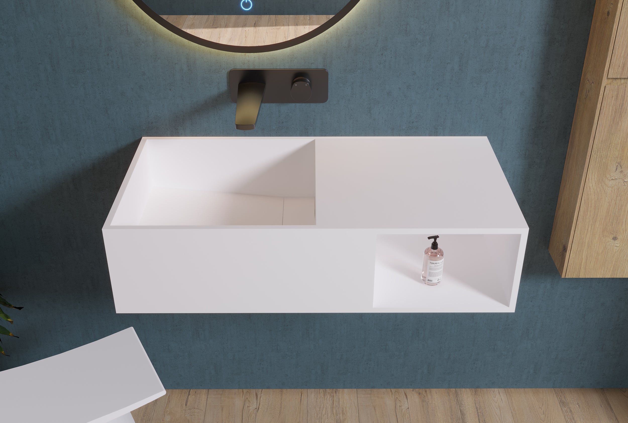 Lavabo mural PB2037 en fonte minérale