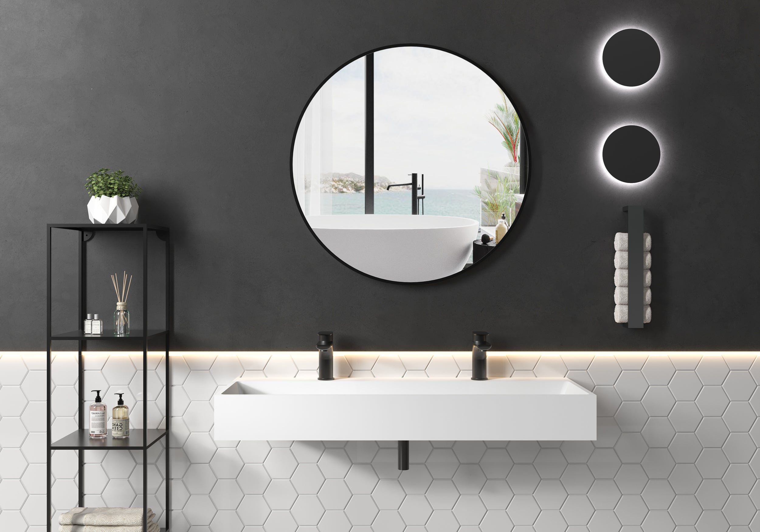 Opzetwaskom of hangende wastafel PB2144-1