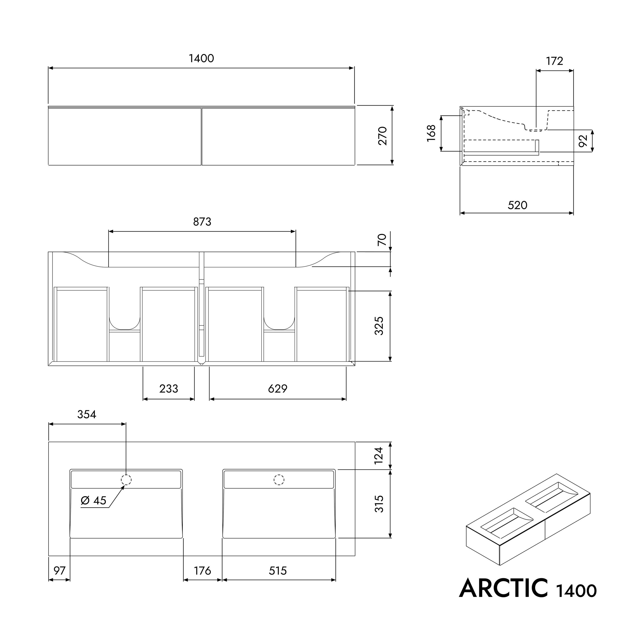 Onderkast ARCTIC 1400
