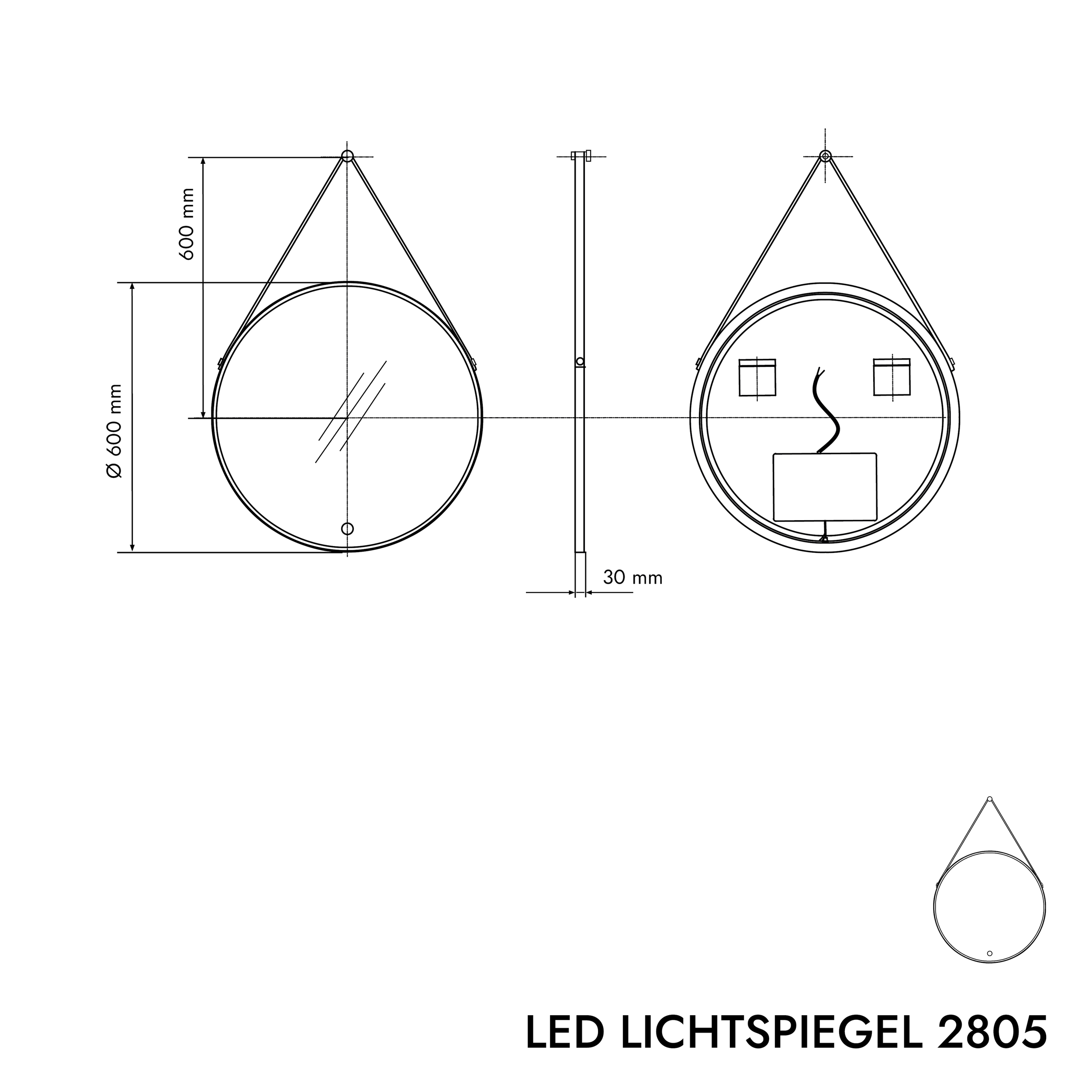 LED verlichte Badkamerspiegel 2805 Rond