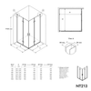 Paroi de douche d'angle avec porte pliante NT213