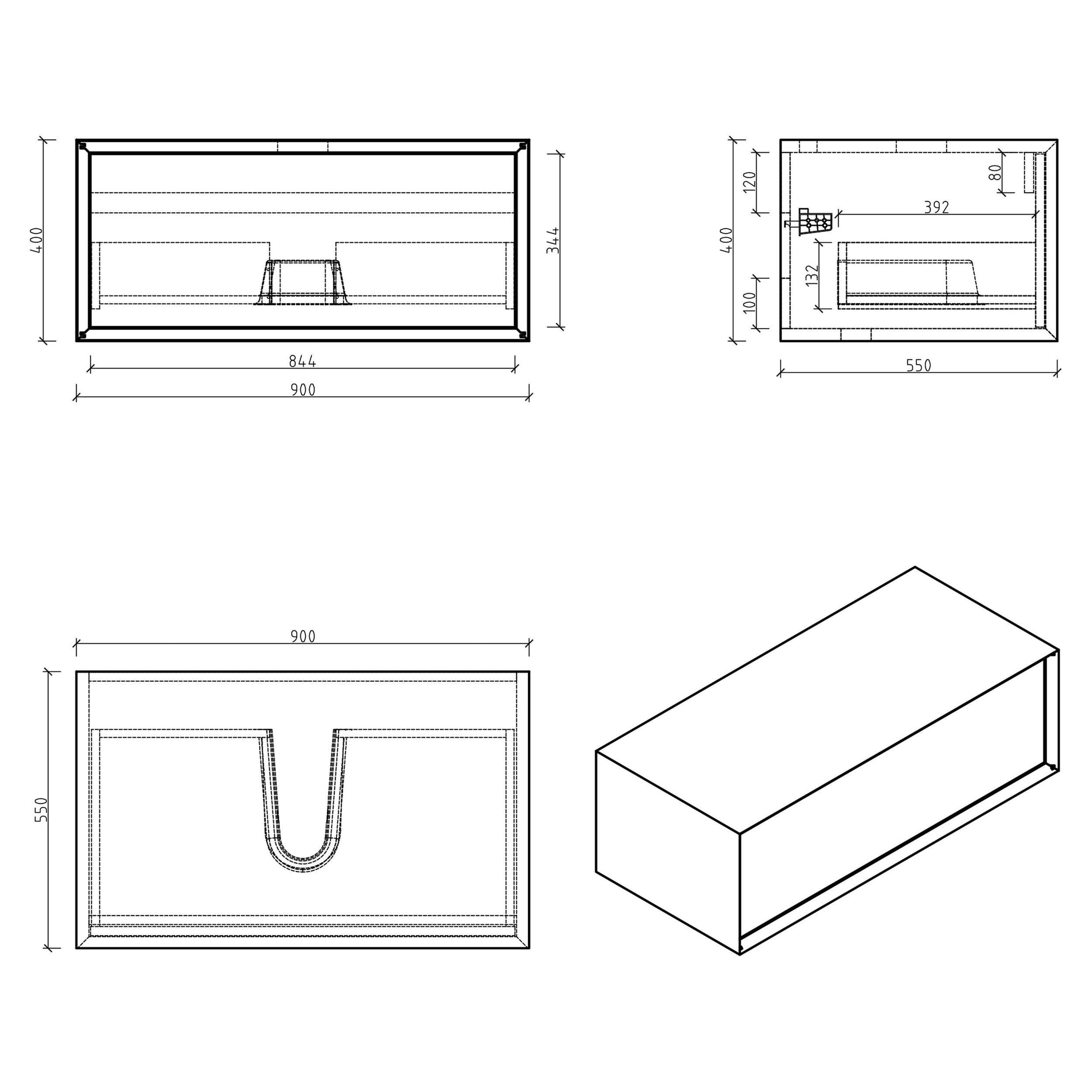 Badmeubel onderkast Fiona 90 cm