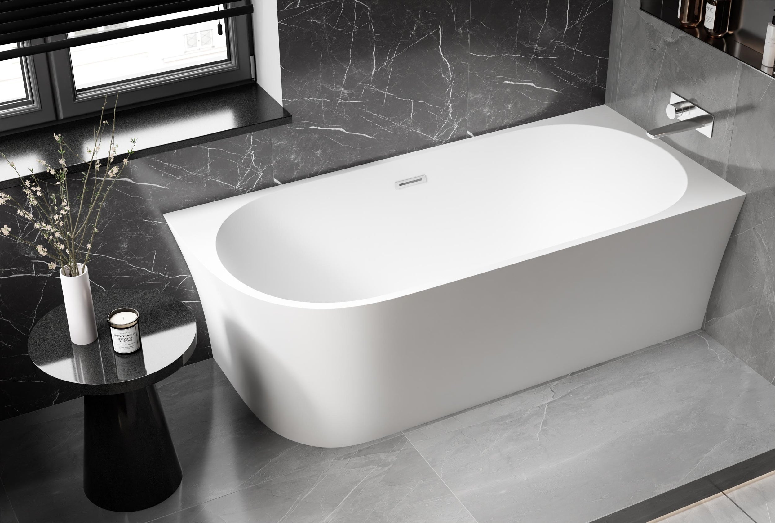 Baignoire d'angle semi ilot NOVA CORNER - Acrylique