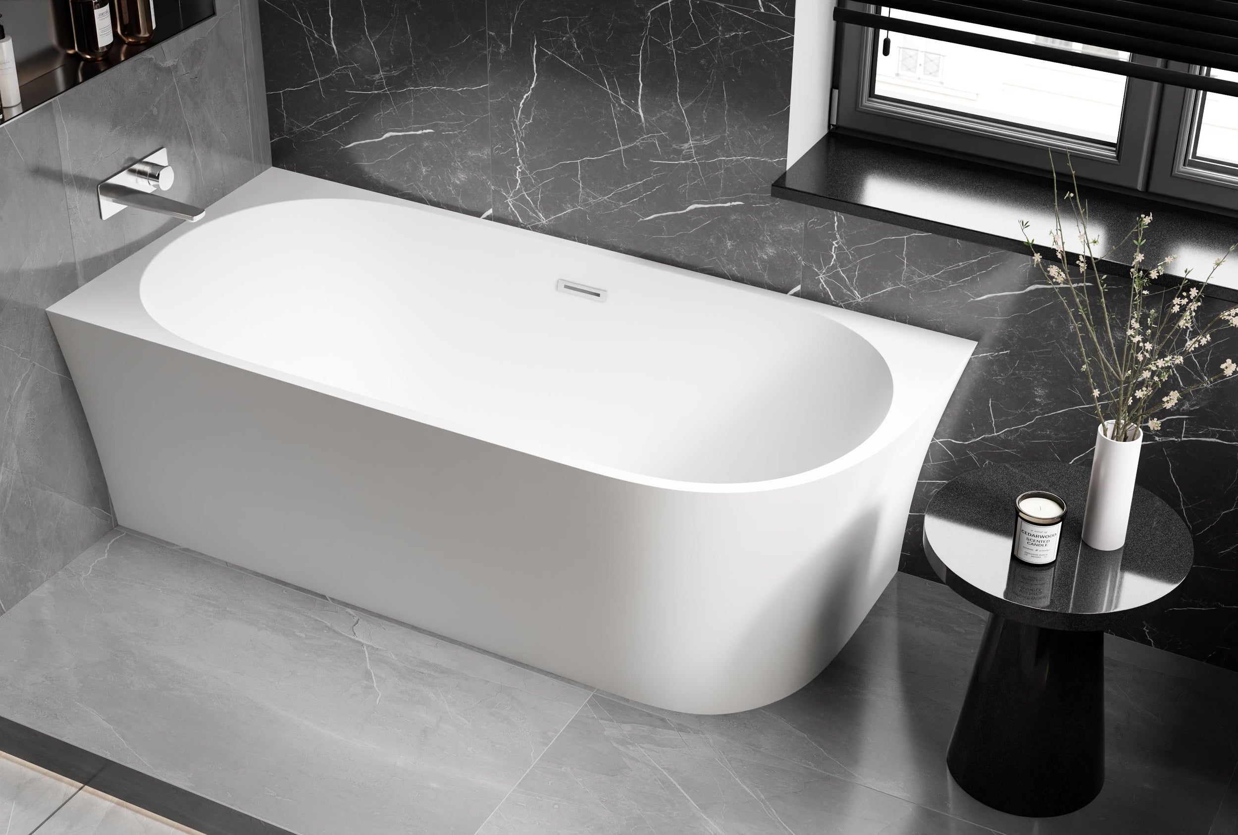 Baignoire d'angle semi-ilot NORA CORNER - Acrylique