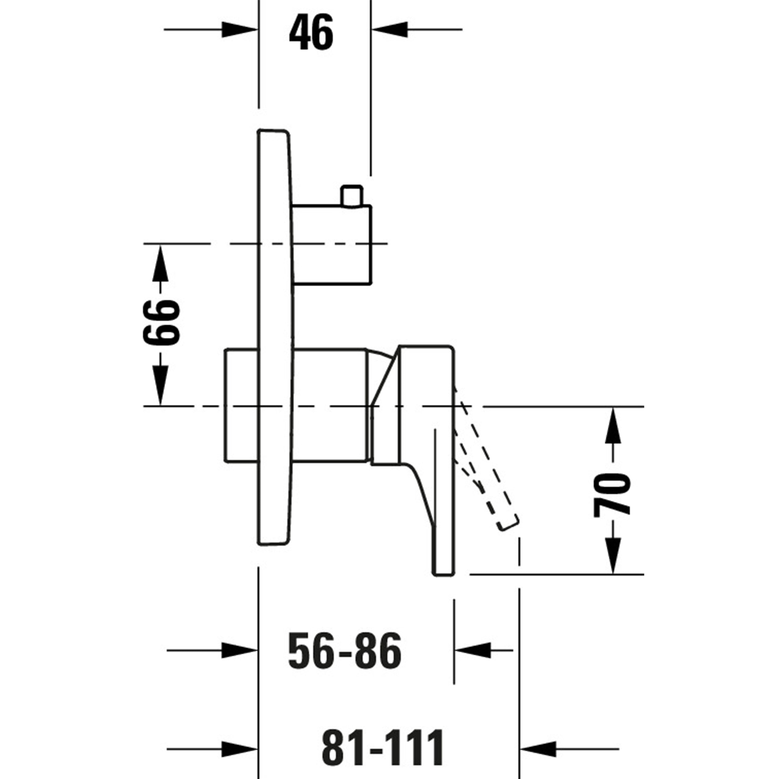 Duravit Tulum inbouw douchekraan met regendouche