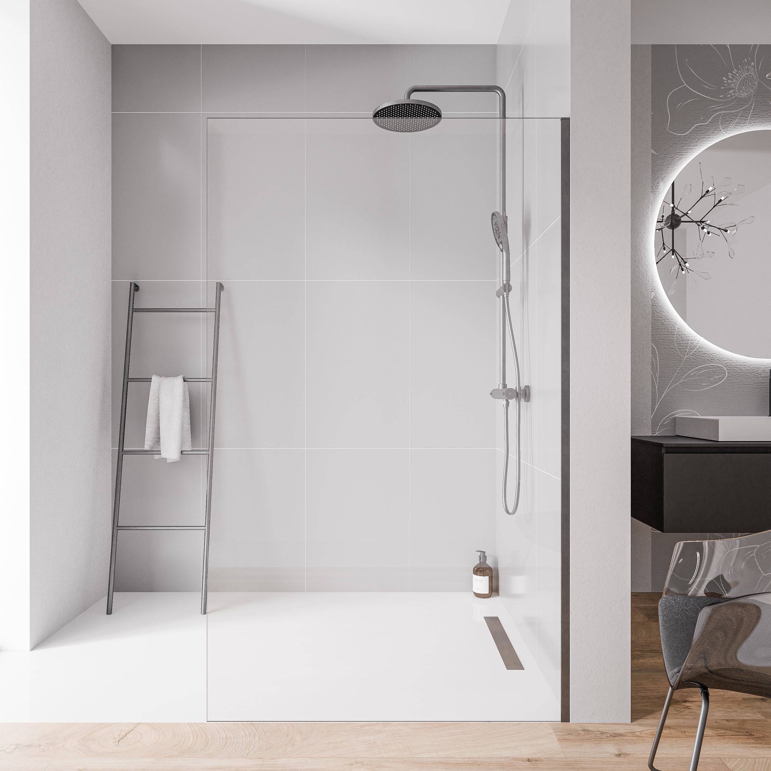 Paroi de douche à l'italienne EX102 - Verre nano 10 mm