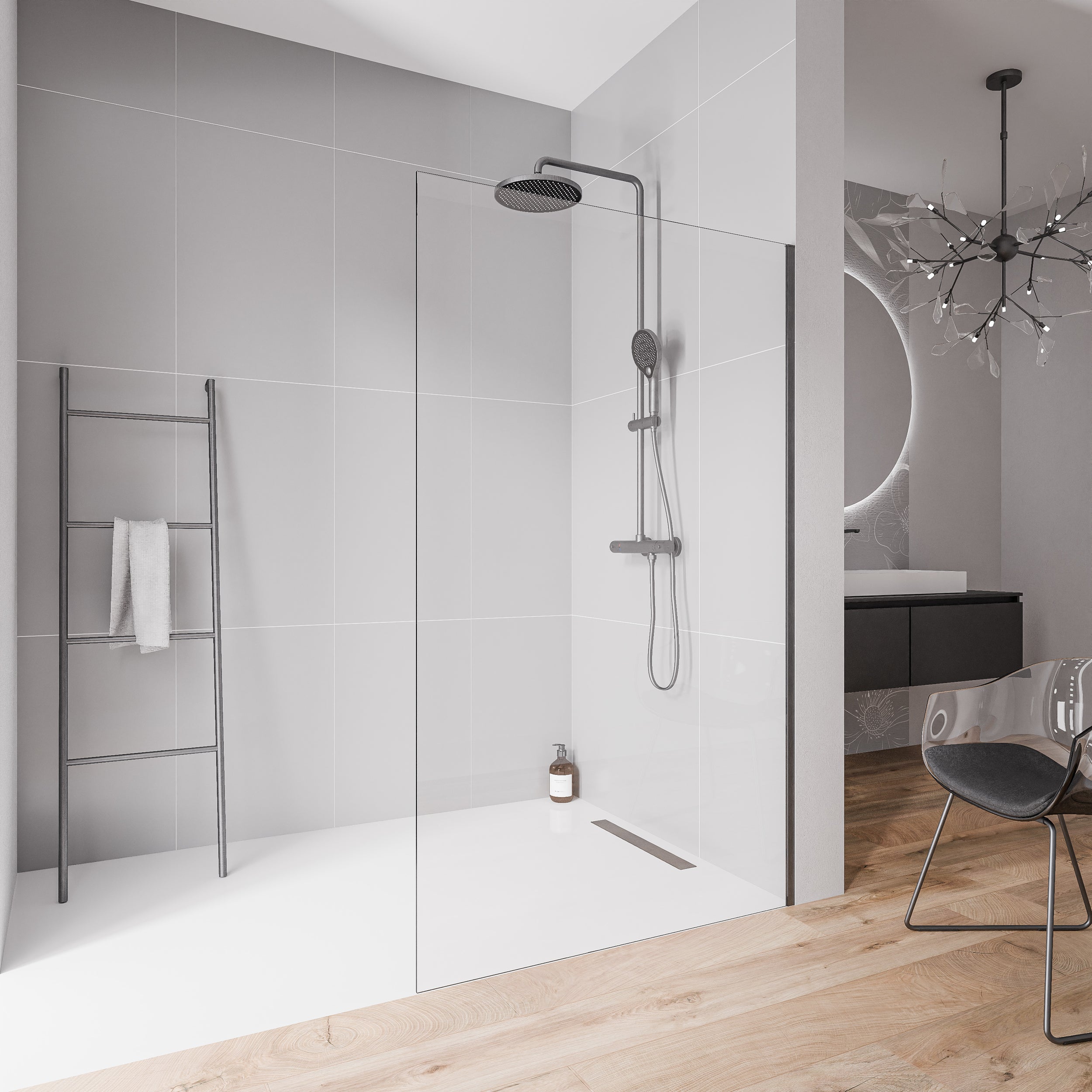 Paroi de douche à l'italienne EX102 - Verre nano 10 mm