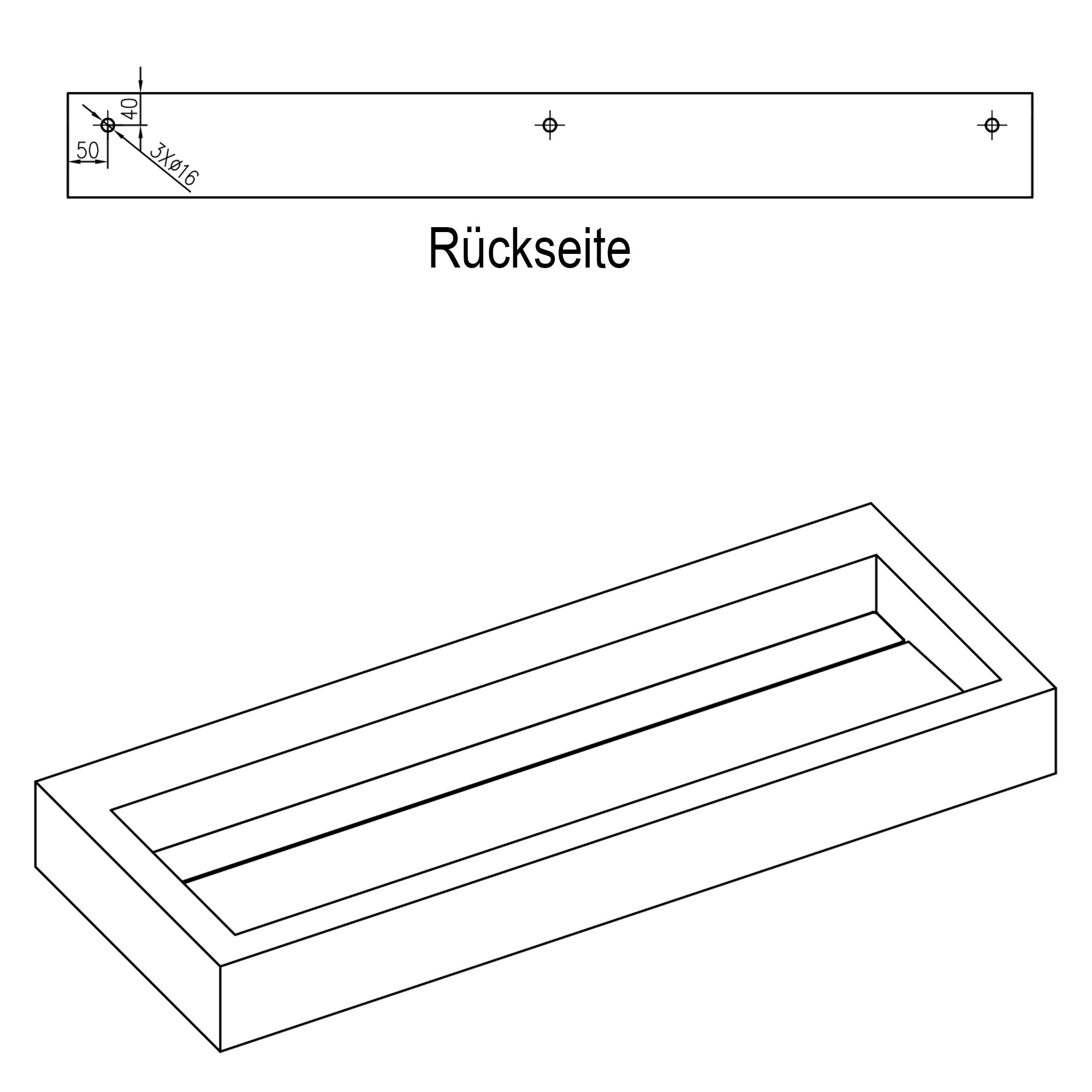 Opbouw waskom PB2079 hangende wastafel van massief steen