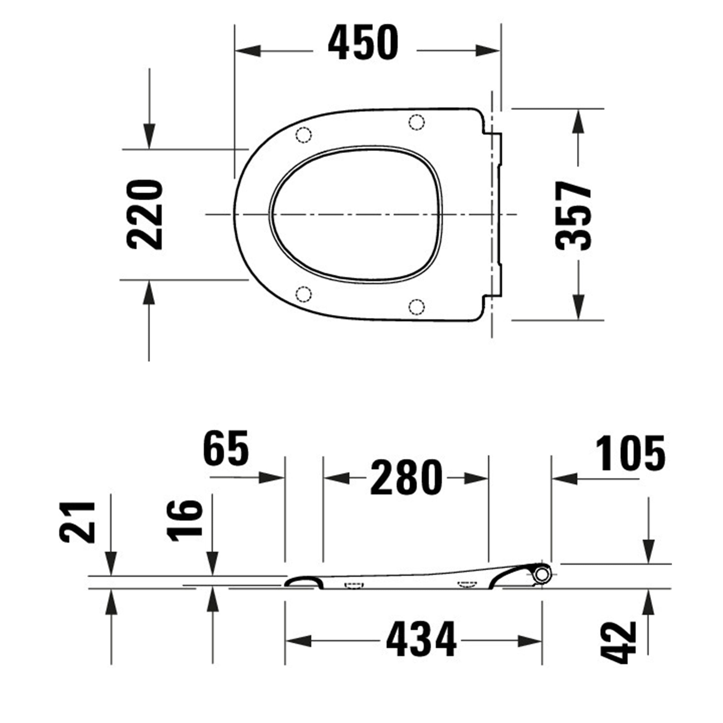 Duravit Univavo abattant WC universel avec fermeture amortie