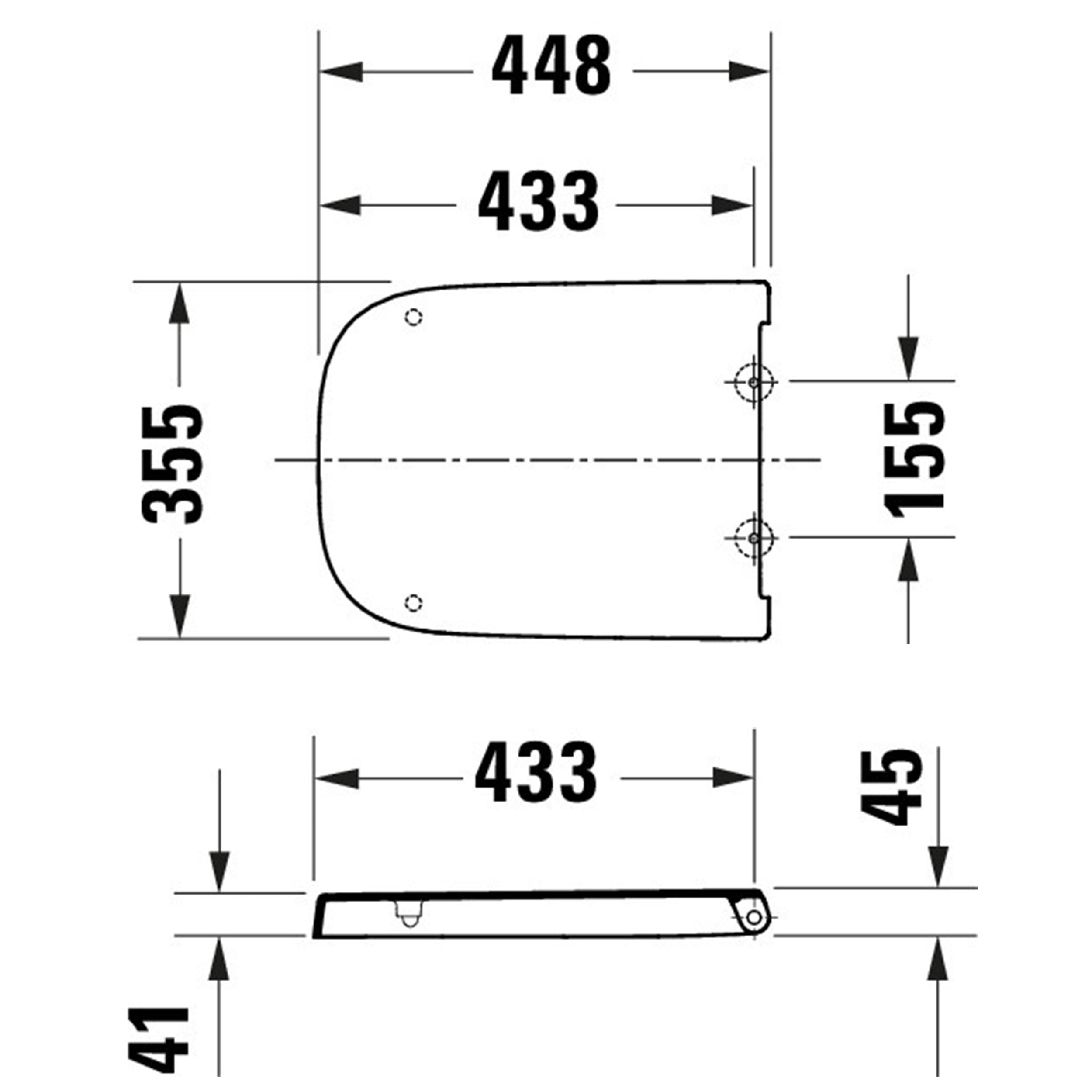 Duravit Univavo abattant WC universel avec fermeture ralentie, carré