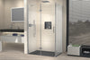 Corner shower with revolving door on fixed panel NT403