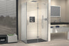 Corner shower with hinged door on fixed panel NT403