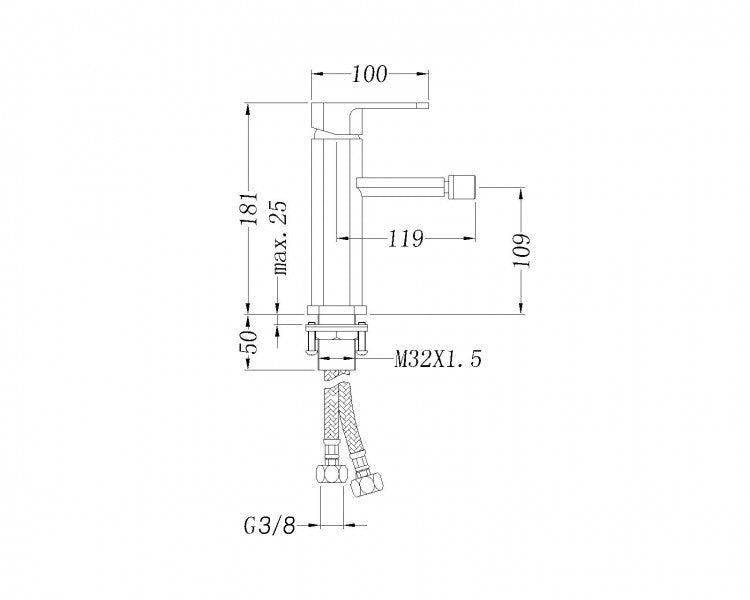 Bidet single-lever mixer tap 1238C