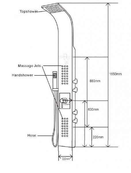 Colonne de douche 8815 avec thermostat SEDAL