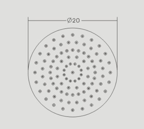 Tête de douche arrondie en acier inoxydable DPG2025