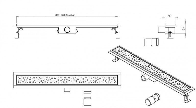 Stainless steel shower channel G013