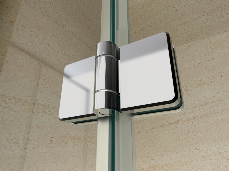 Cabine de douche accès d'angle porte pliante en verre véritable NANO EX213, 80 x 80 x 195cm sans receveur