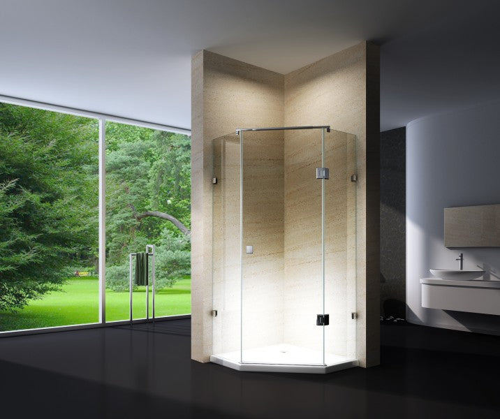 Pentagonal  Corner Shower Enclosure and Shower Tray - NANO EX415 - 80 x 80 x195cm 