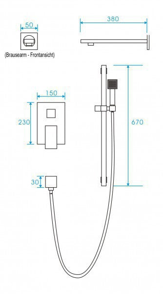 Inbouw douchekolom XX1520C