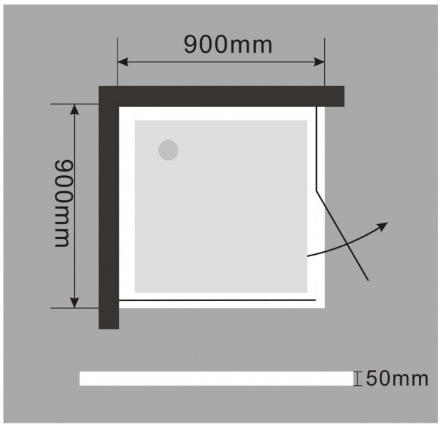 Cabine de douche EX416 porte battante - 90 x 90 x 195 cm + receveur de douche