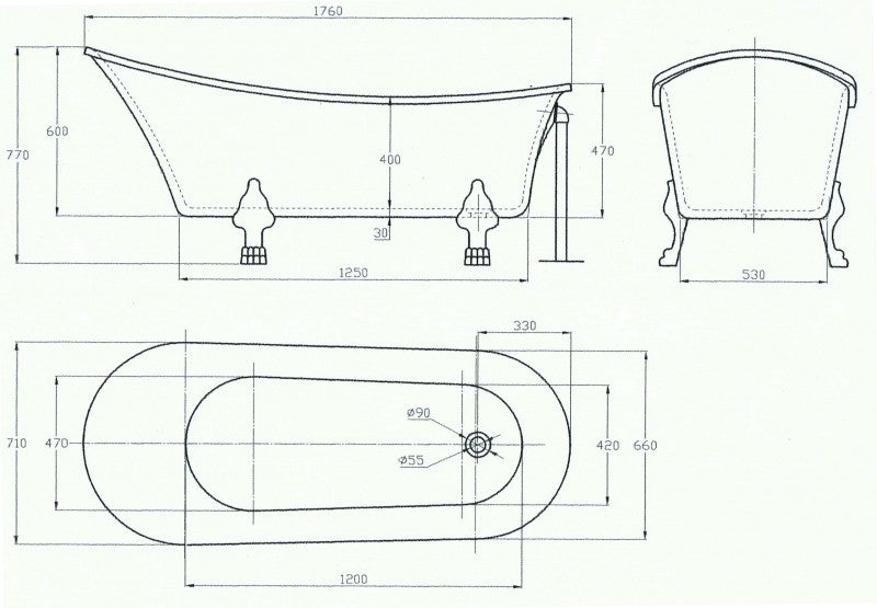 Freestanding bathtub PARIS acrylic