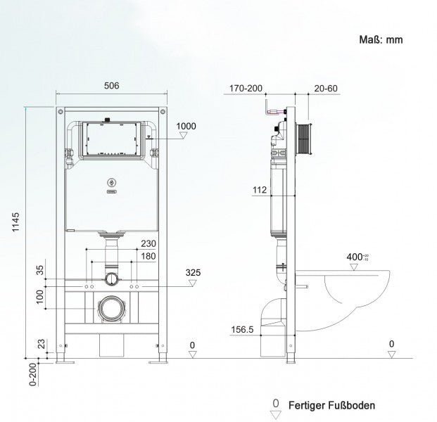 WC-Komplettpaket 43: WC B-8030R in Schwarz Matt und Soft-Close Sitz