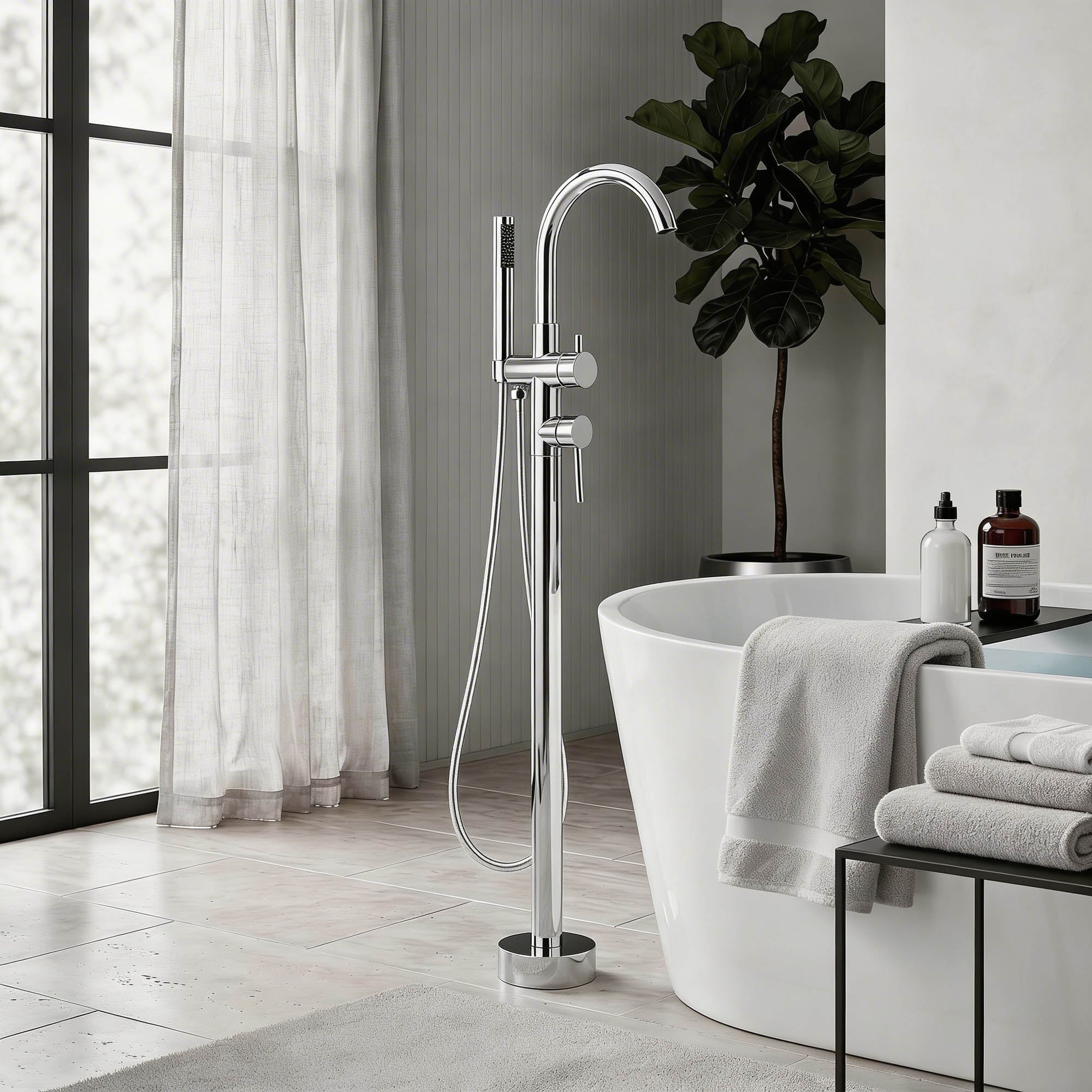 Robinet mitigeur pour baignoire sur pied 8028