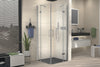 Corner shower with two hinged doors on fixed panel NT407