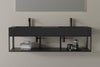 Wall-Mounted Metal Console 150S - Matt Black - suitable for Bernstein double washbasin TWG16