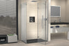 Corner shower with revolving door on fixed panel NT403