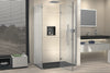 Corner shower with hinged door on fixed panel NT403