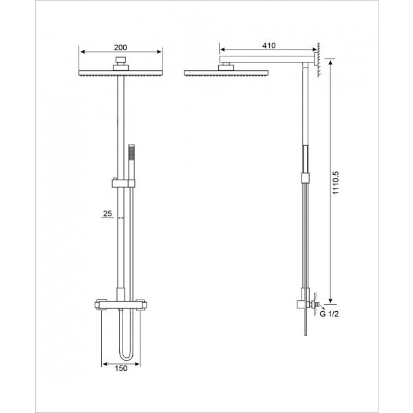 Douchesysteem 8921C Basic met SEDAL-thermostaat