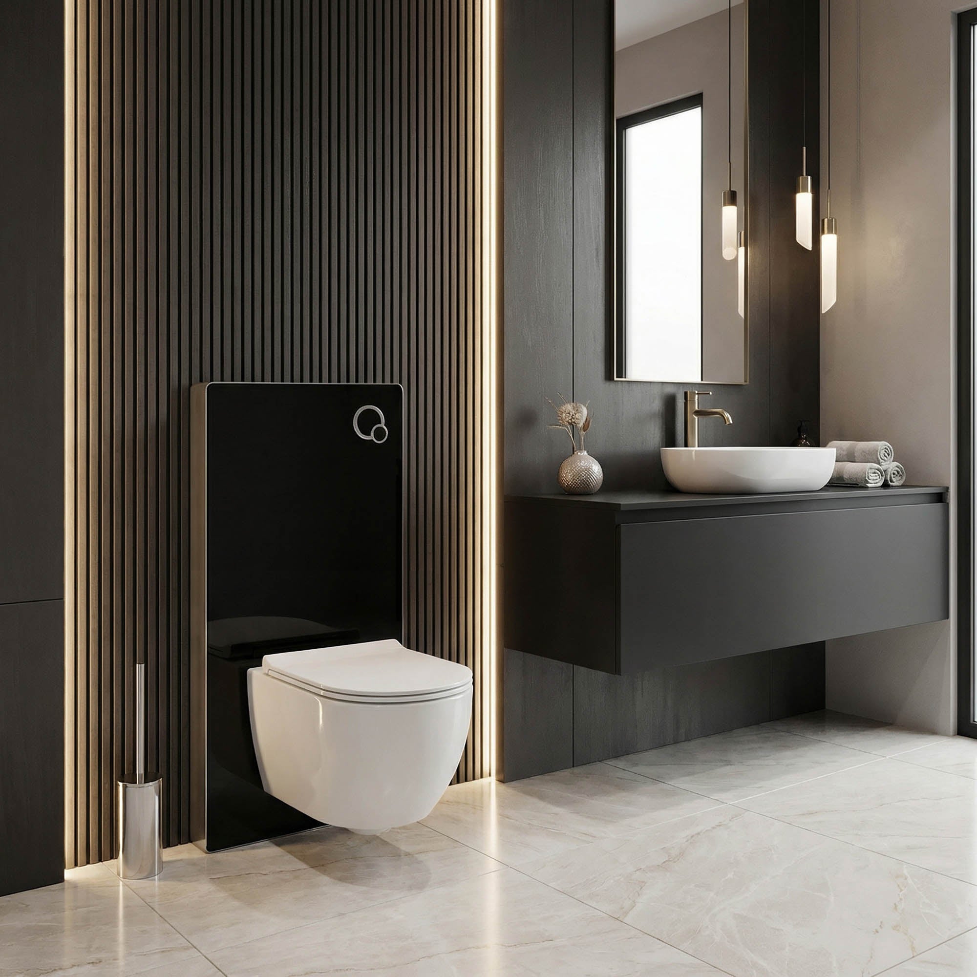 Opbouwreservoir sanitairmodule 805 voor hangtoilet - zwart