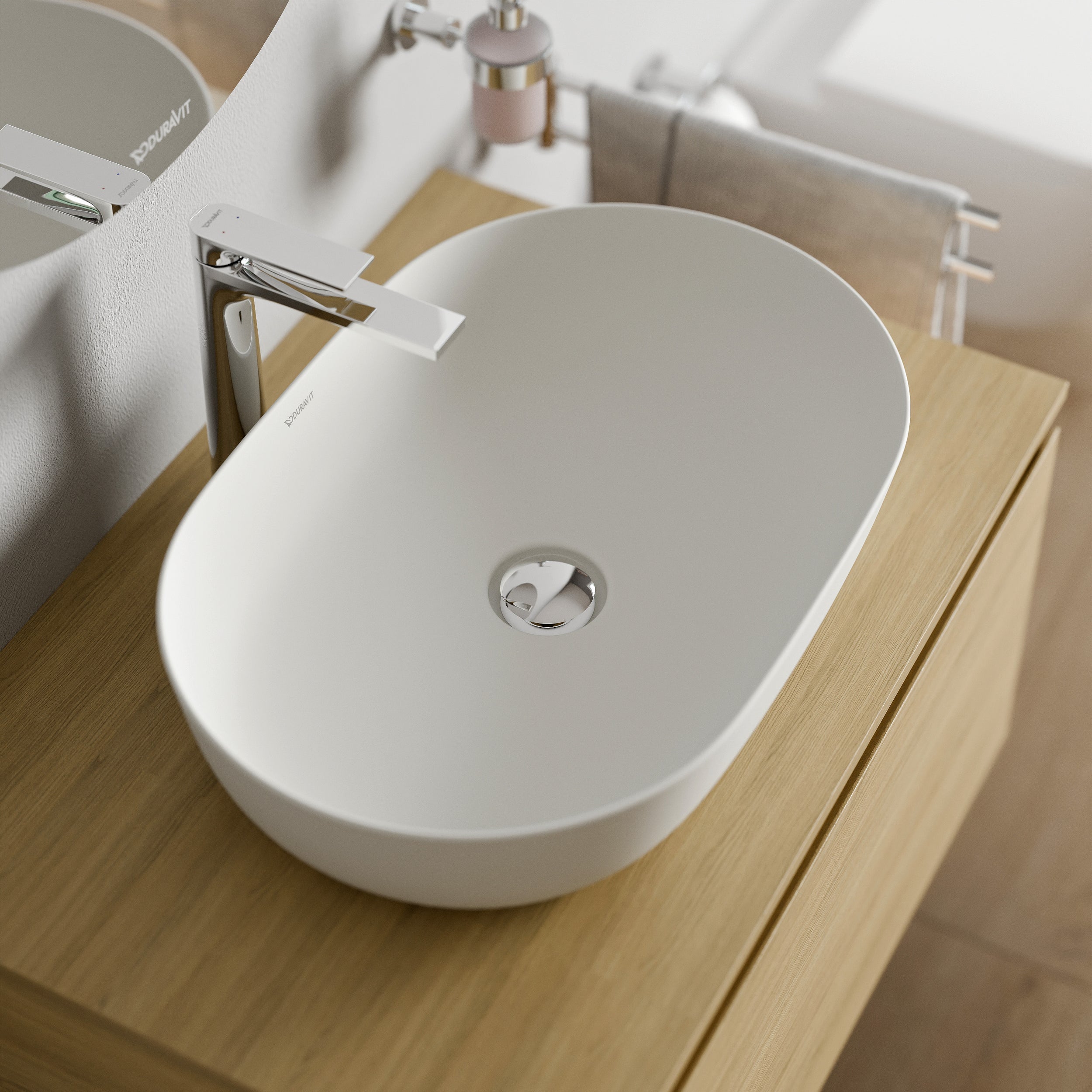 Duravit Lagoa countertop washbasin 60 cm, DuraCast Smooth - White matt