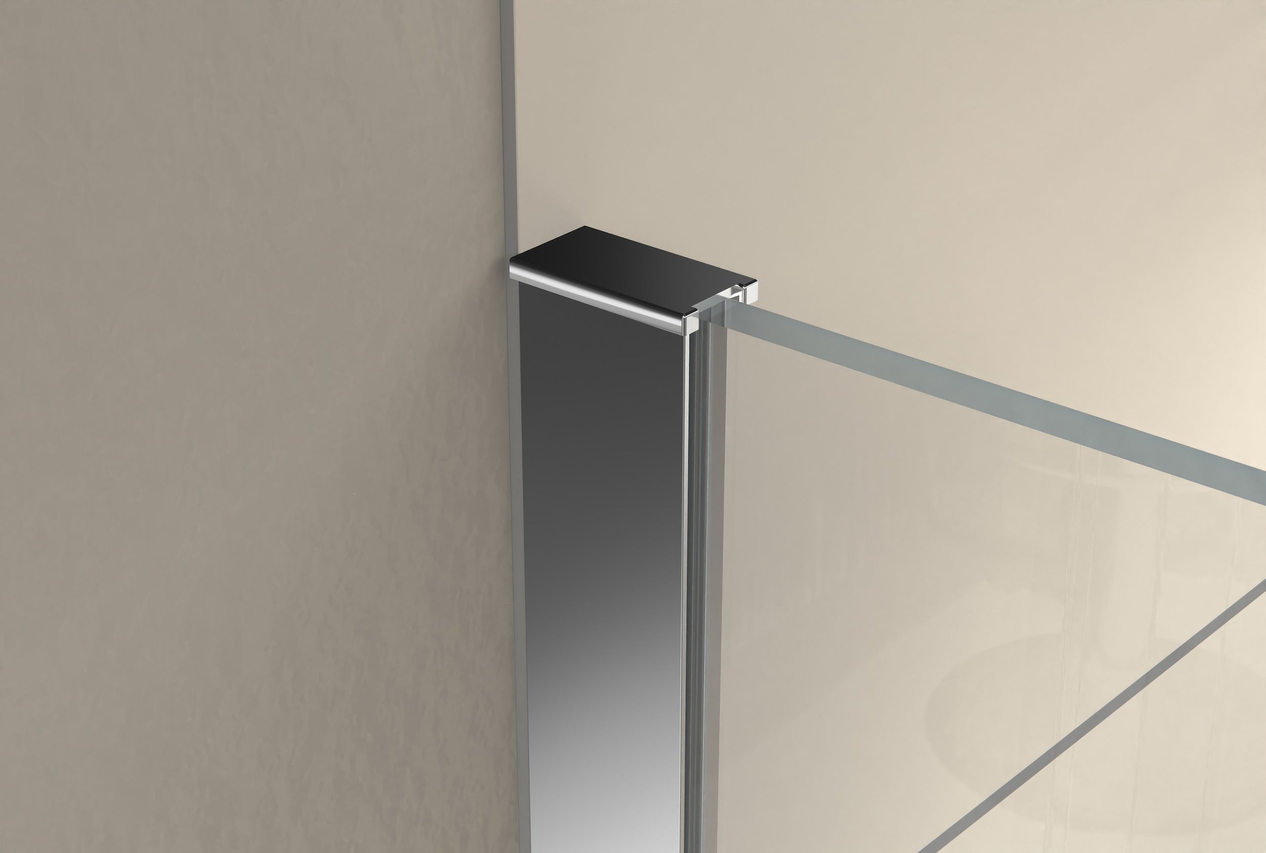 Cabine d’angle avec porte pivotante sur panneau fixe NT403