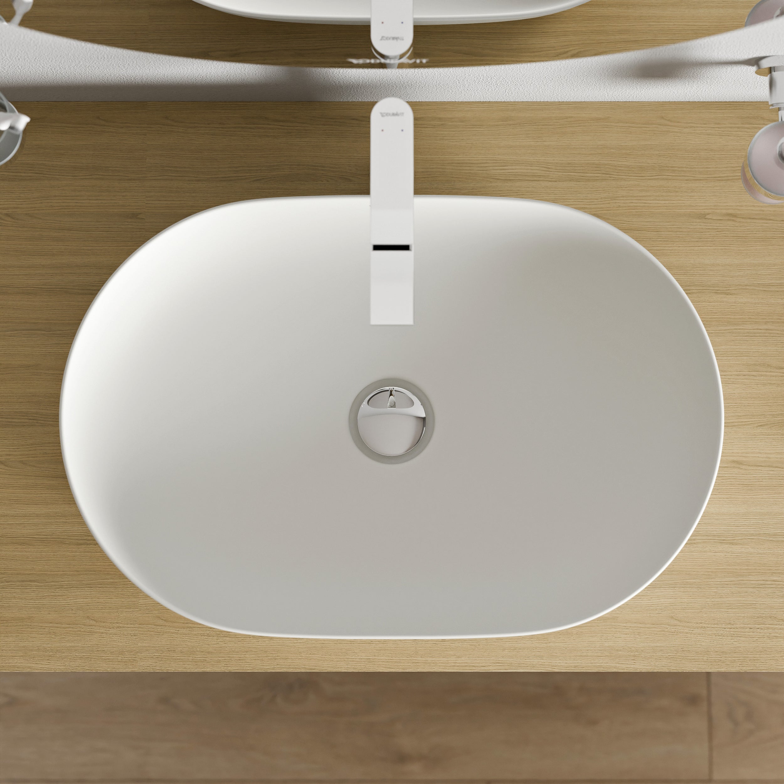 Vasque à poser Duravit Lagoa 60 cm, DuraCast Smooth - Blanc Mat