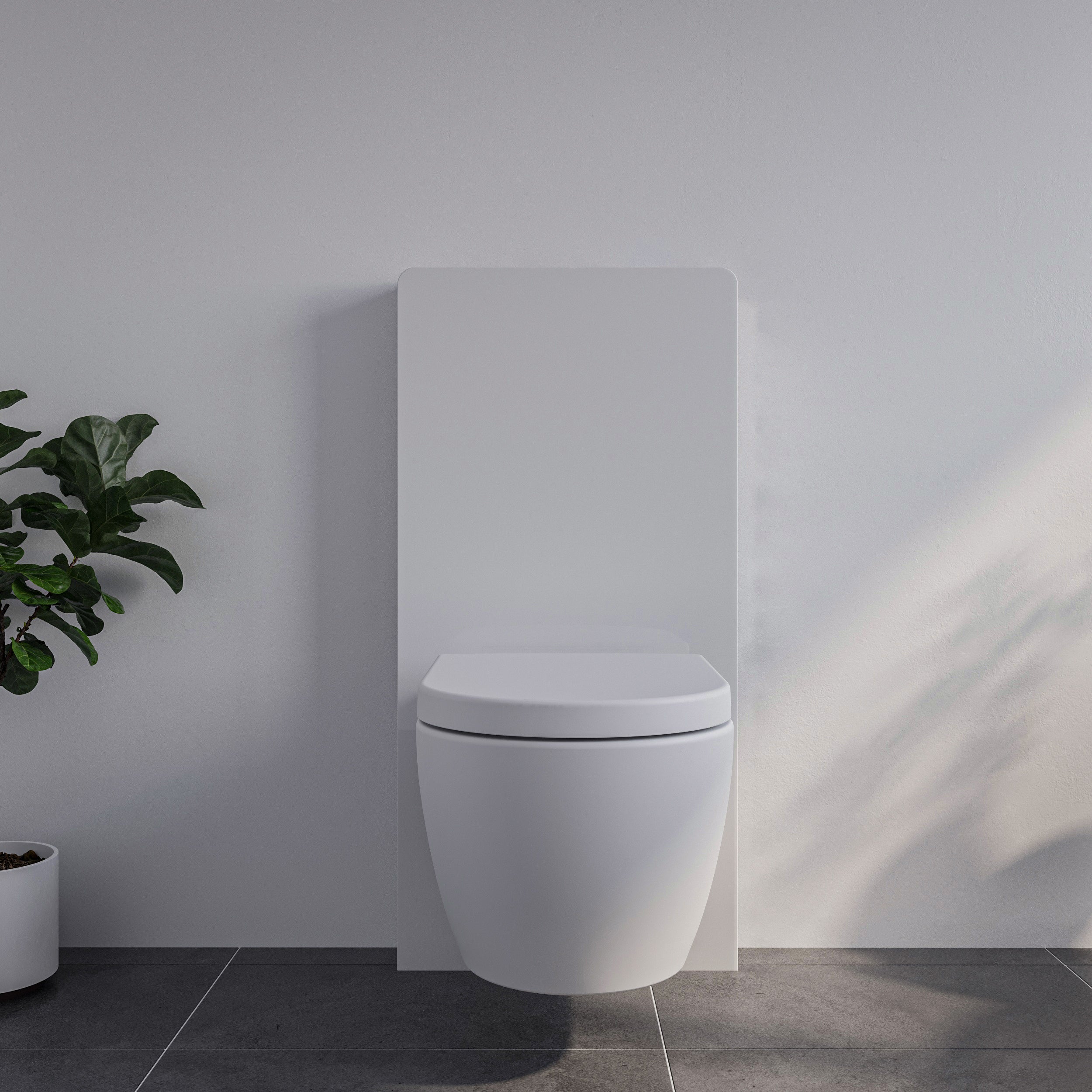 Ensemble complet - WC suspendu NT2039 Blanc avec siège Soft-Close & module sanitaire 805S Blanc