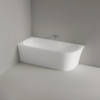 Semi-freestanding space-saving bathtub NORA CORNER acrylic white matt