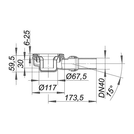 Dallmer écoulement de receveur de douche ORIO 60 mm hauteur